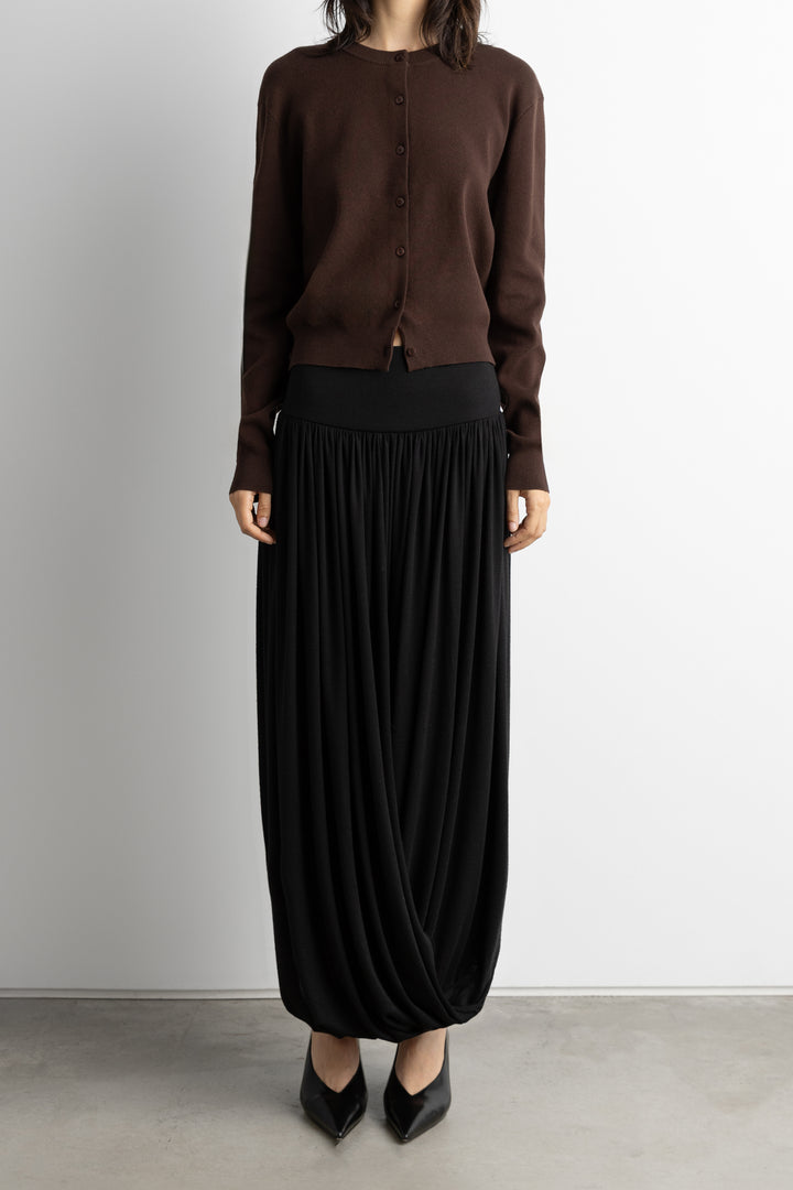 DRAPED MIDI SKIRT in Black — alternate angle