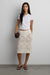 Floral embroidered lace skirt in ivory — main image