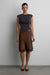 Layered sheer hem slip skirt in brown — main image