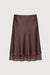 Layered sheer hem slip skirt in brown — main image