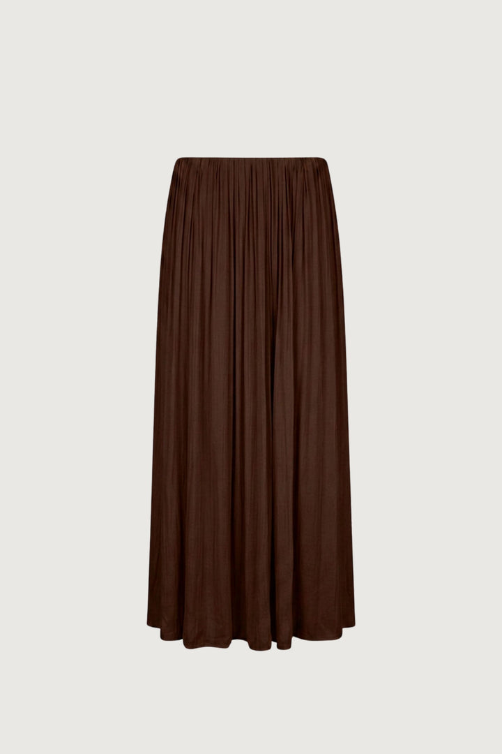 WRINKLE EFFECT MAXI SKIRT in Brown — alternate angle