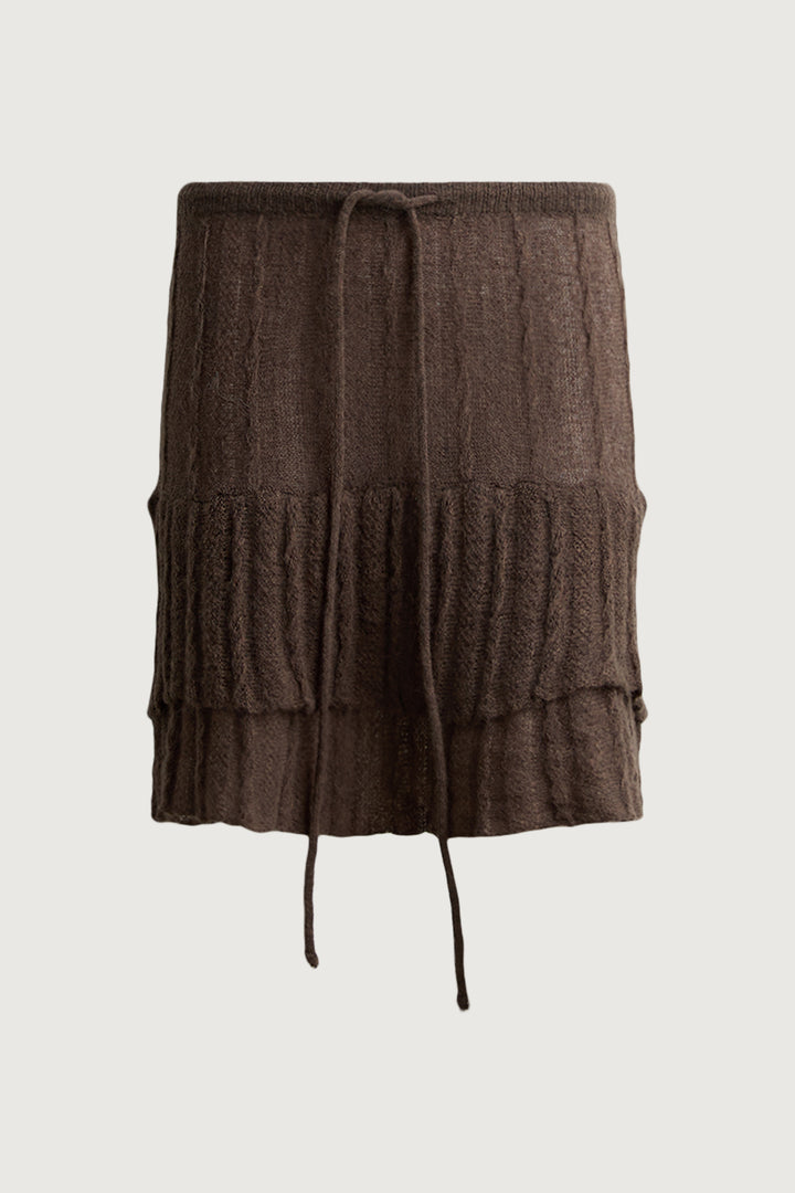 DRIFT KNIT MIDI SKIRT in Gray — alternate angle