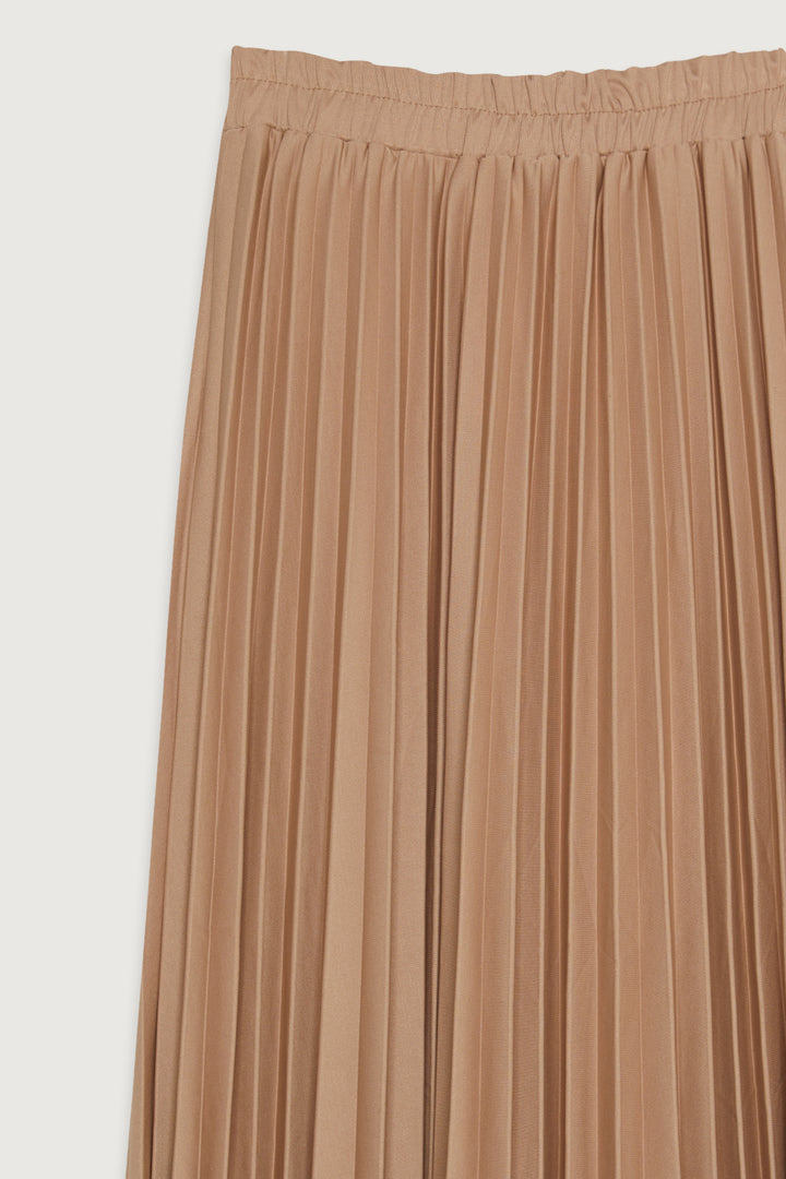 MIDI PLEATED SKIRT in Beige — alternate angle