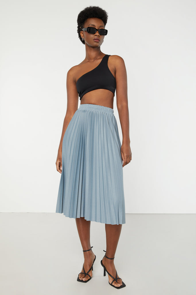 ANDMARY Dida pleats flare skirt S ベージュ Midi Pleated Skirt | OAK + FORT – OAK + FORT USA