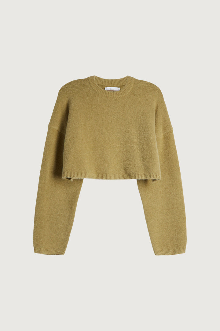 RELAXED FIT CROPPED SWEATER in Cedar — alternate angle