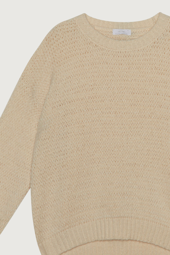 RELAXED FIT SWEATER in Cream — alternate angle
