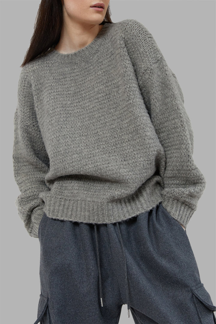 RELAXED FIT SWEATER in GREY — alternate angle