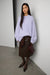 Oversized crewneck sweater in purple orchid — main image