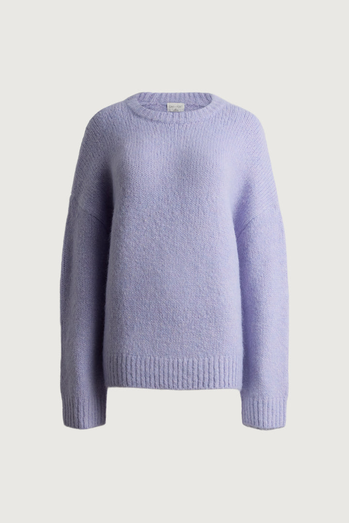 OVERSIZED CREWNECK SWEATER in Purple Orchid — alternate angle