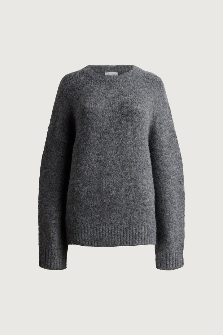 OVERSIZED CREWNECK SWEATER in Smoked Pearl — alternate angle