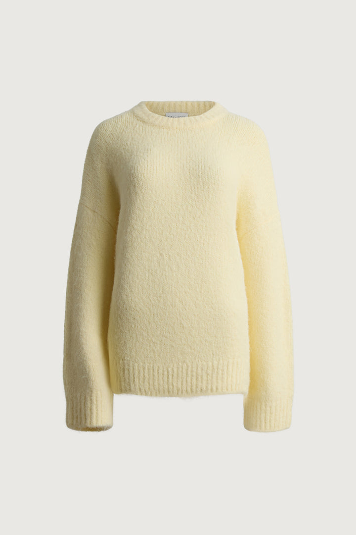 OVERSIZED CREWNECK SWEATER in YELLOW MIST — alternate angle