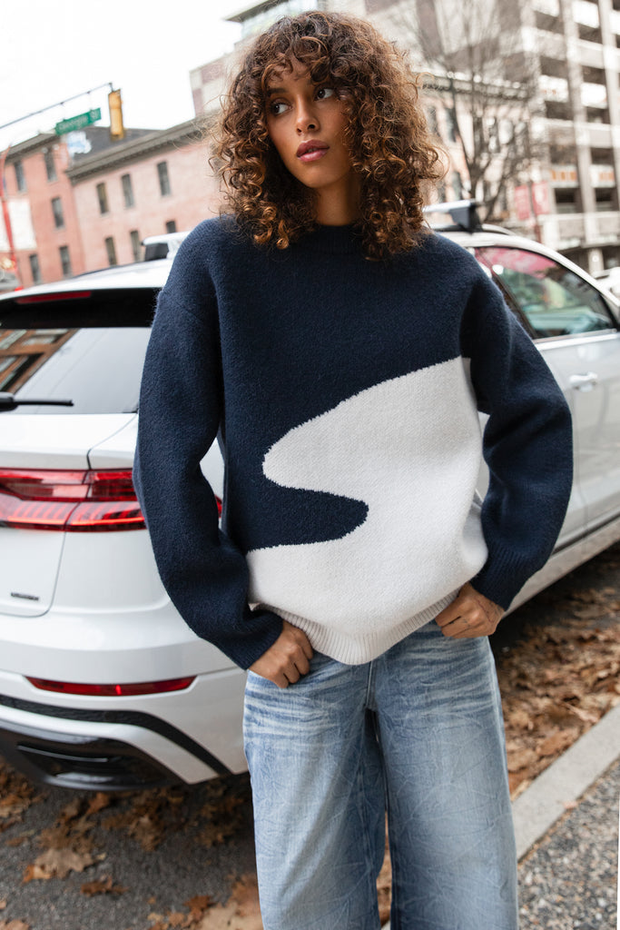 Oversized Intarsia Knit Sweater | OAK + FORT – OAK + FORT USA