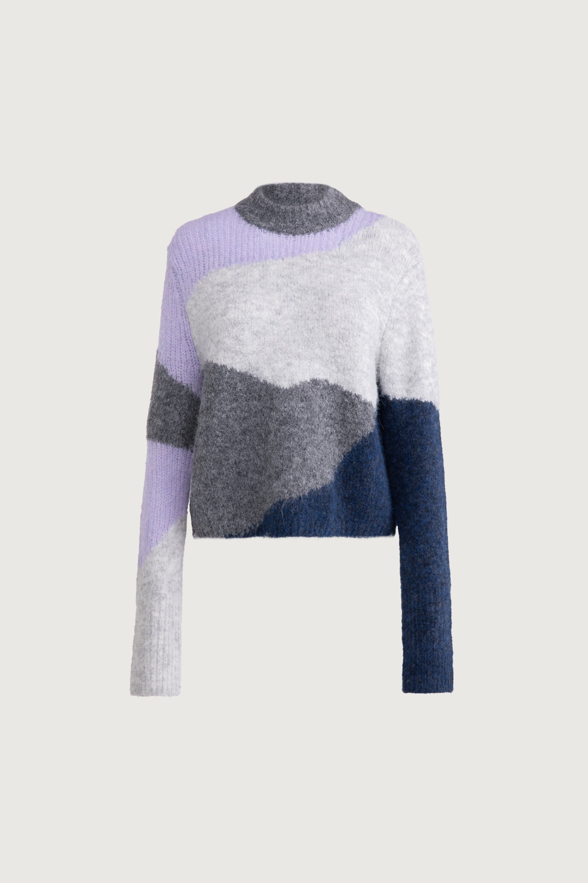 ニット+セーター Crew Neck Intarsia Knit Top Women's Black & Ivory Graphic Intarsia Wool Sweater | Whistles US |