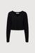 CROPPED RIB-KNIT V-NECK SWEATER