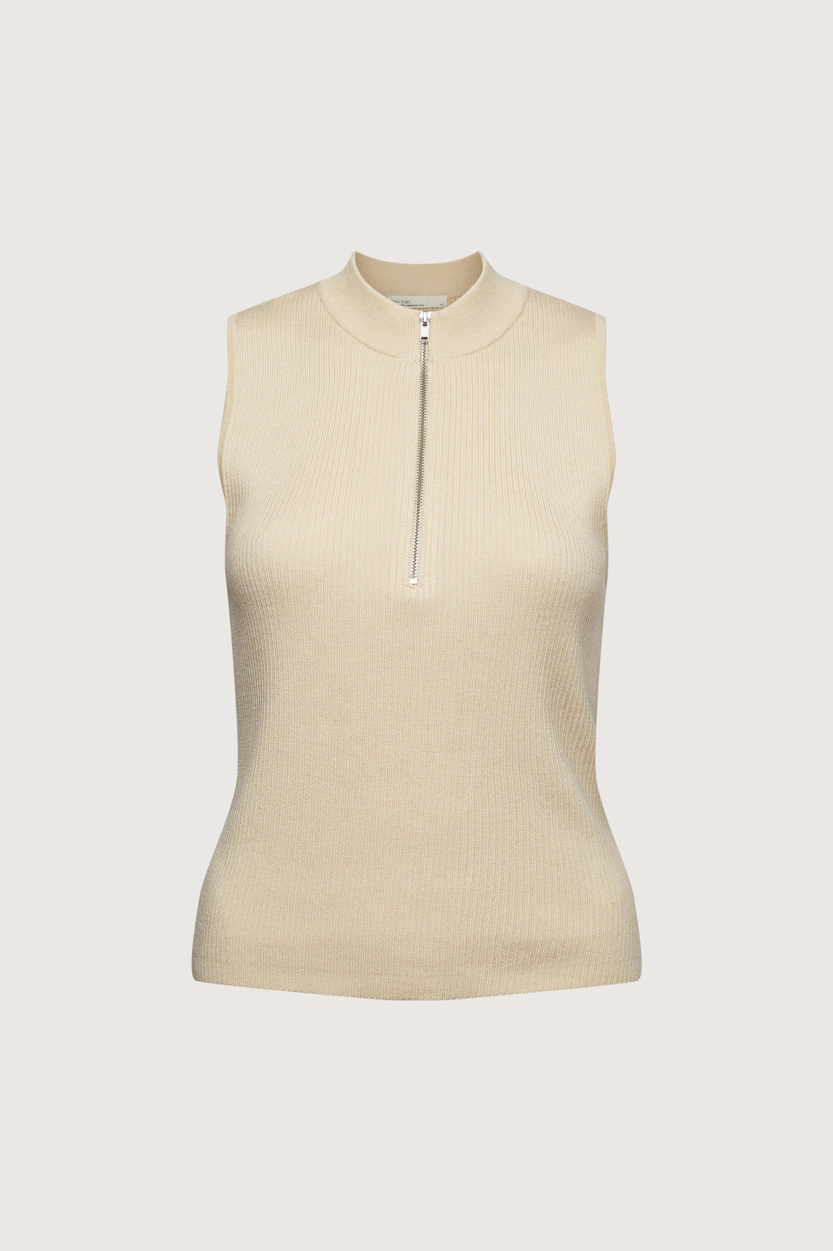 Sleeveless Mockneck Half-Zip Sweater | OAK + FORT – OAK + FORT USA