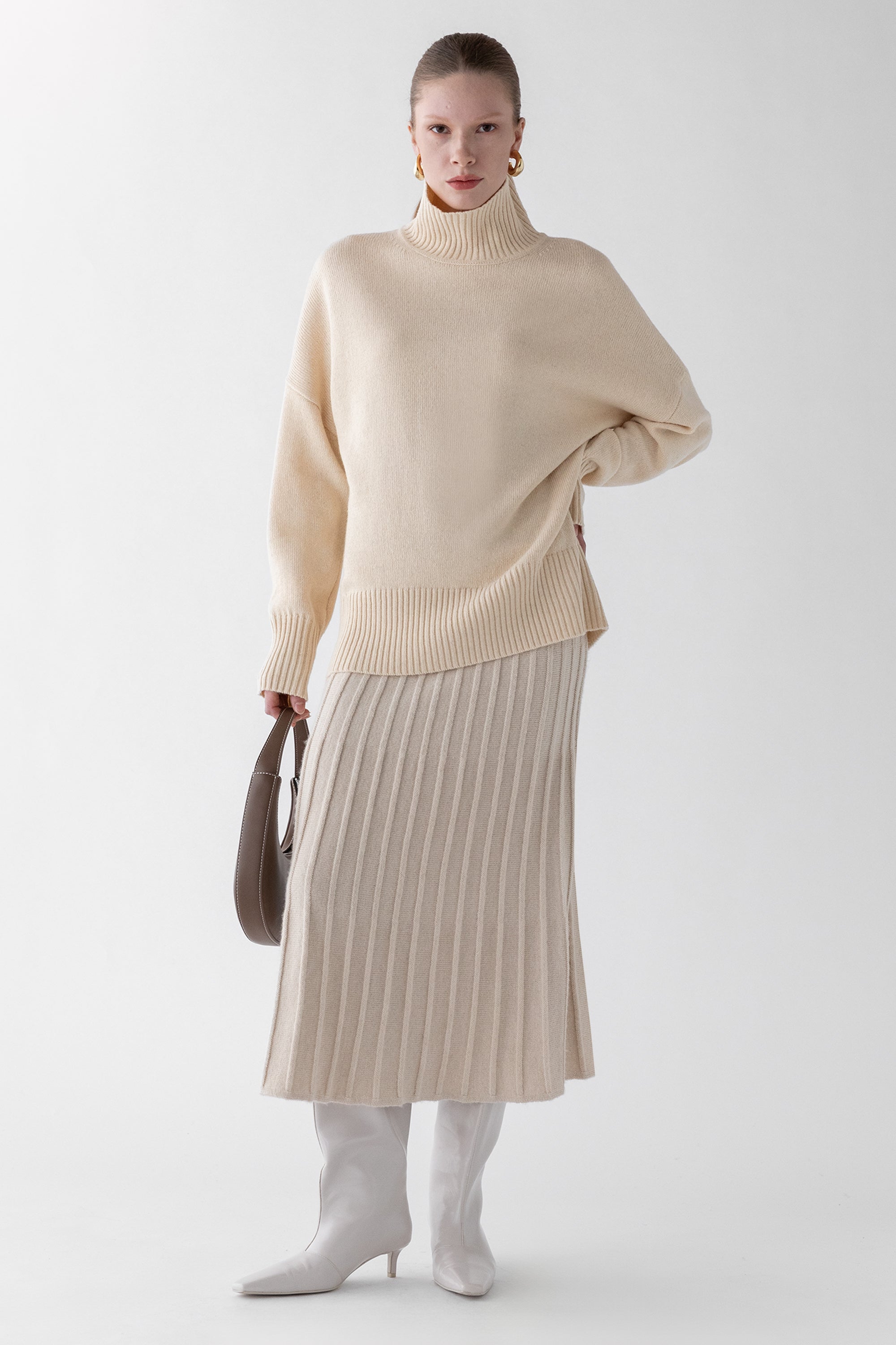 Wool Blend Oversized Turtleneck Sweater | OAK + FORT – OAK + FORT USA