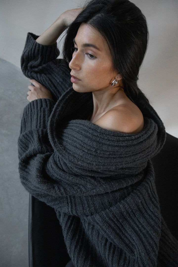 SLOUCHY OFF THE SHOULDER SWEATER