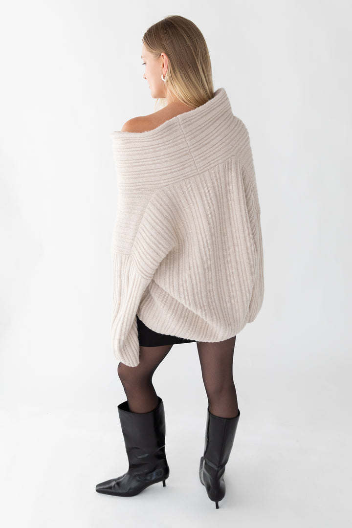 OVERSIZED SLOUCHY OFF THE SHOULDER SWEATER