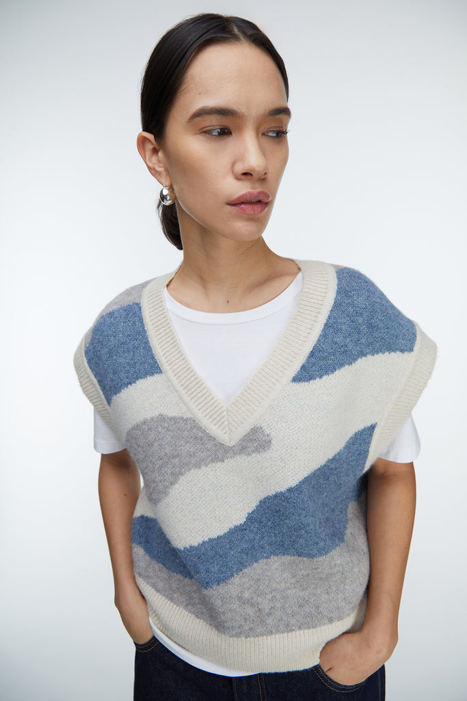Intarsia Knit Vest | OAK + FORT – OAK + FORT USA