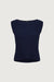 High neckline knit tank in navy blue — main image