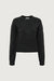Cropped crewneck sweater in charcoal — main image