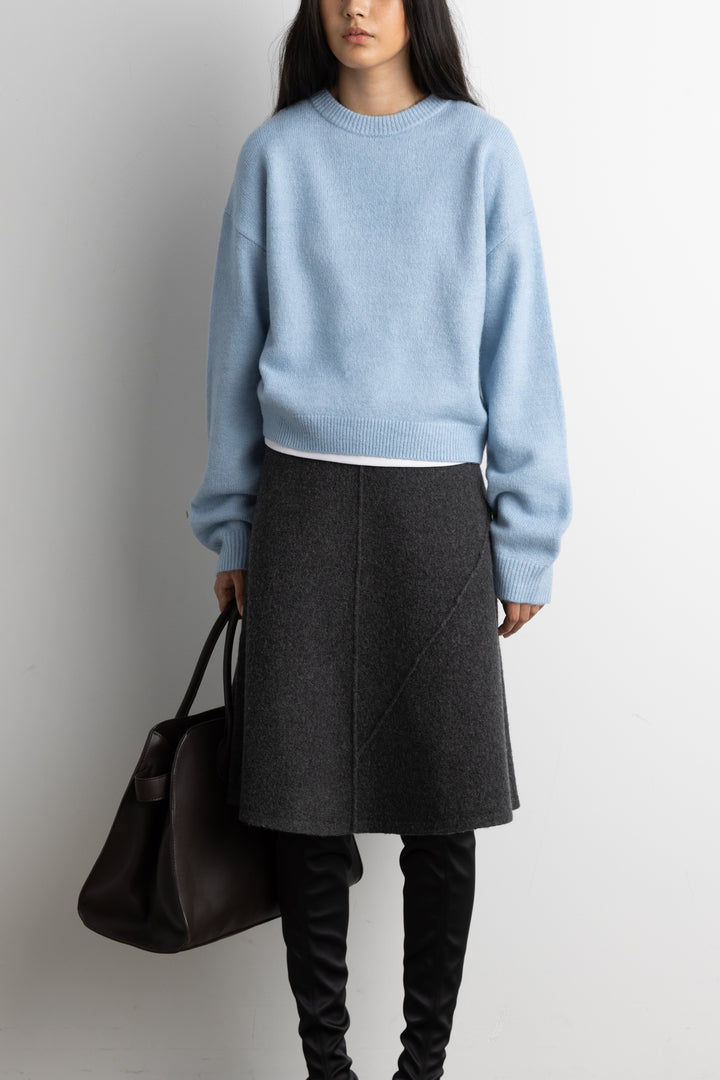 CROPPED CREWNECK SWEATER in Skyride — alternate angle