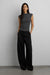 Knit mockneck top in medium heather grey — main image