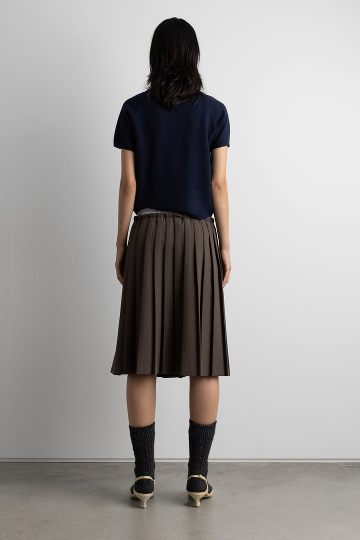 SHORT SLEEVE HEART SWEATER in Navy Blue — alternate angle