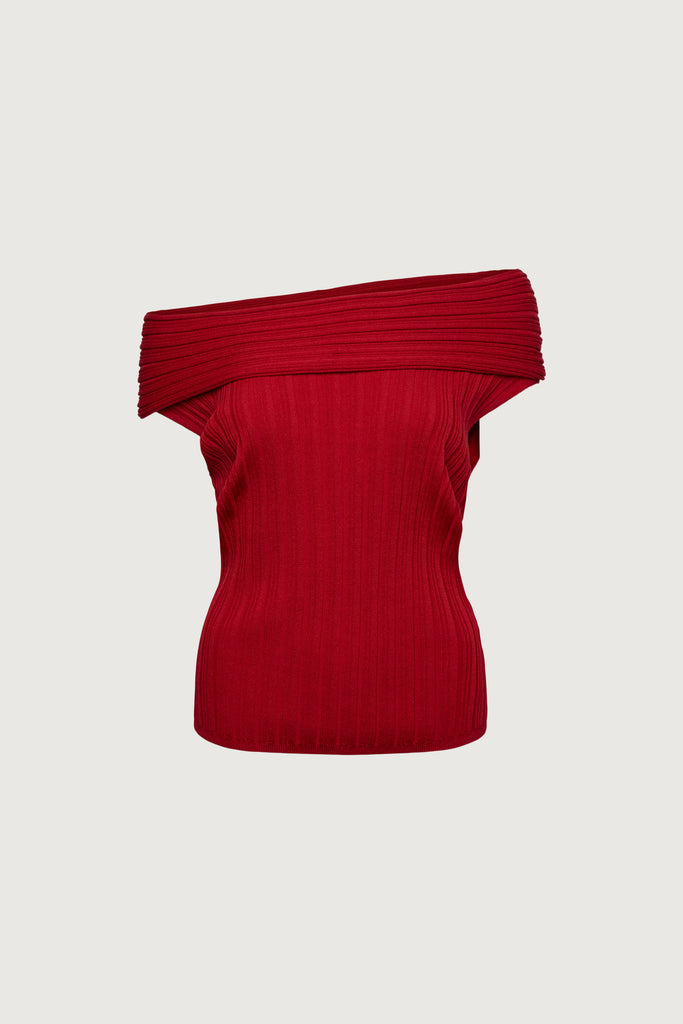 ニット/セーター Off shoulder Panel knit tops Off shoulder Panel knit tops – L'AUBE BLANC