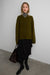 V-neck sweater in dark olive — main image