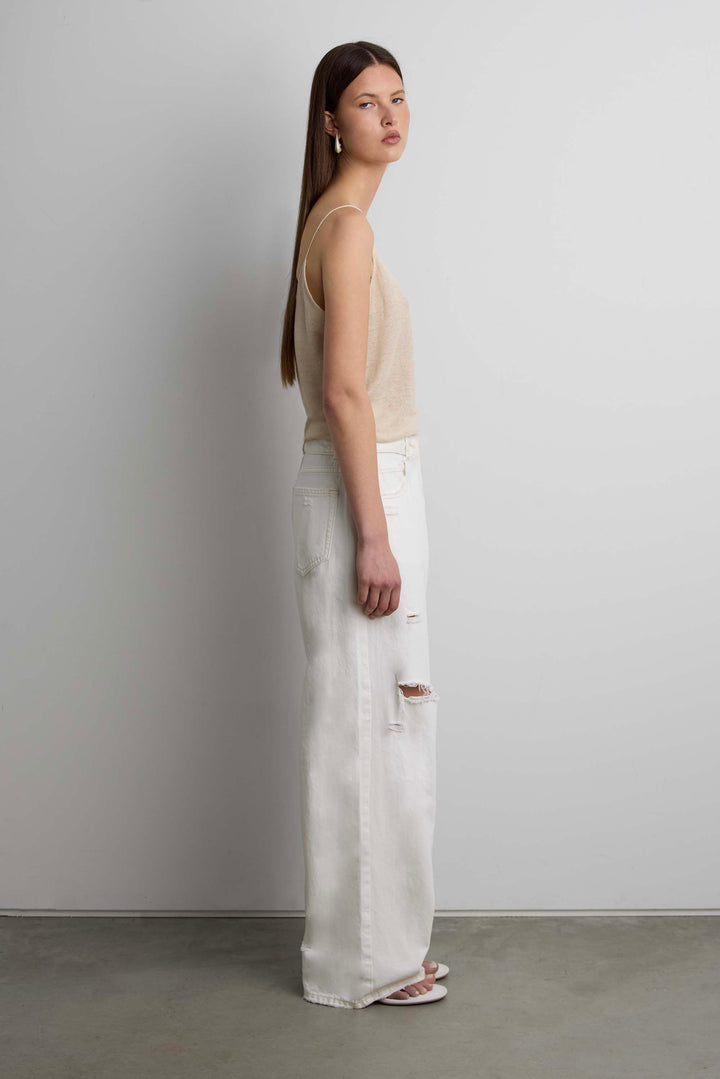 LINEN BLEND TANK TOP in Linen — alternate angle