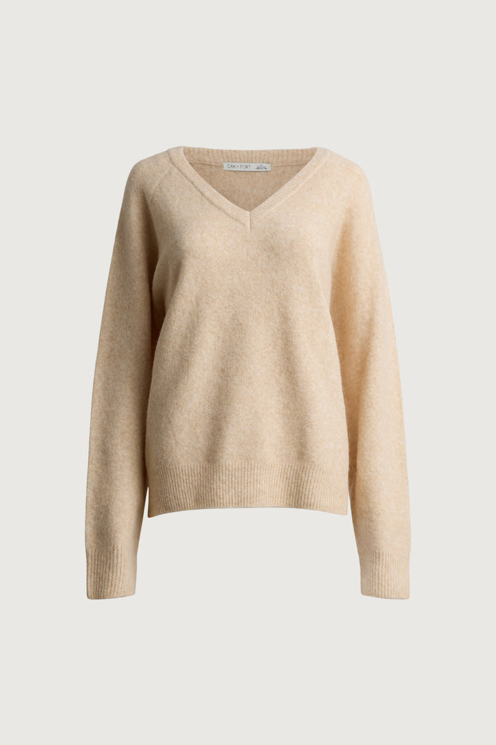 V-NECK SWEATER in OAT — alternate angle