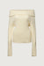 Fold over off the shoulder sweater in ivory — main image