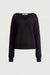 Chunky knit v-neck sweater in black — main image