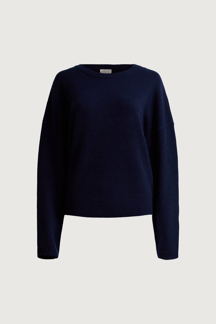100% CASHMERE CREWNECK SWEATER in Sky Captain — alternate angle