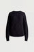 Oversized wool blend crewneck in black — main image