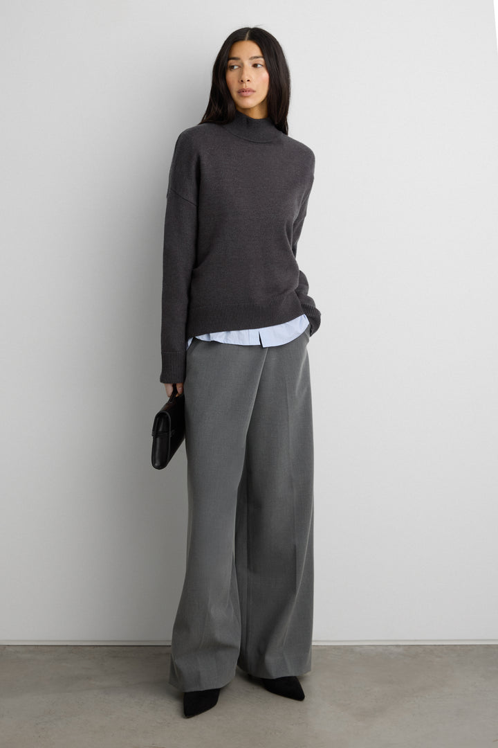 TURTLENECK SWEATER in Charcoal — alternate angle