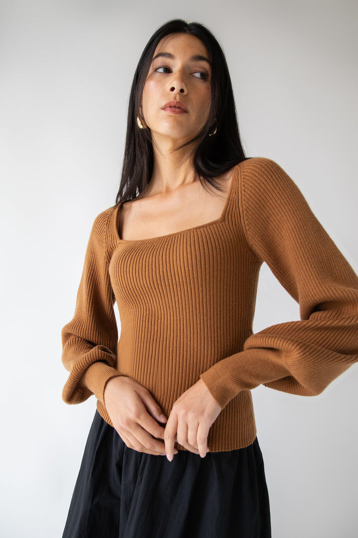 SQUARE NECK SWEATER