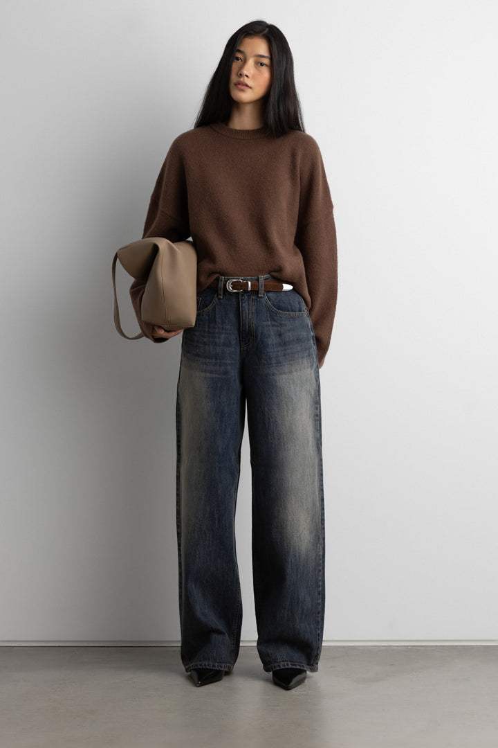 CREWNECK SWEATER in Major Brown — alternate angle