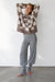 Crewneck sweater in brown lentil check — main image