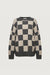 Checkered crewneck sweater in charcoal oatmeal — main image