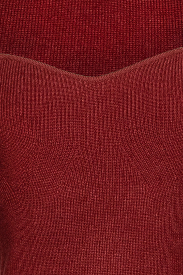 SWEETHEART CUT-OUT SWEATER in Syrah — alternate angle