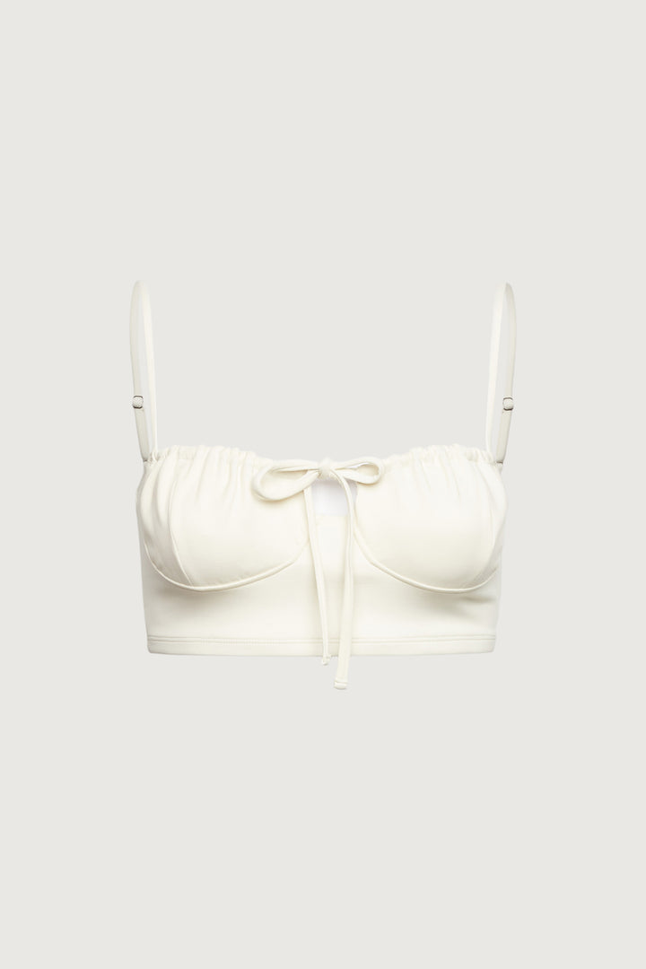BUSTIER BIKINI TOP in Cream — alternate angle