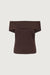 Off shoulder knit top in coffee bean — main image