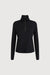 Quarter zip sleeve top in black — main image