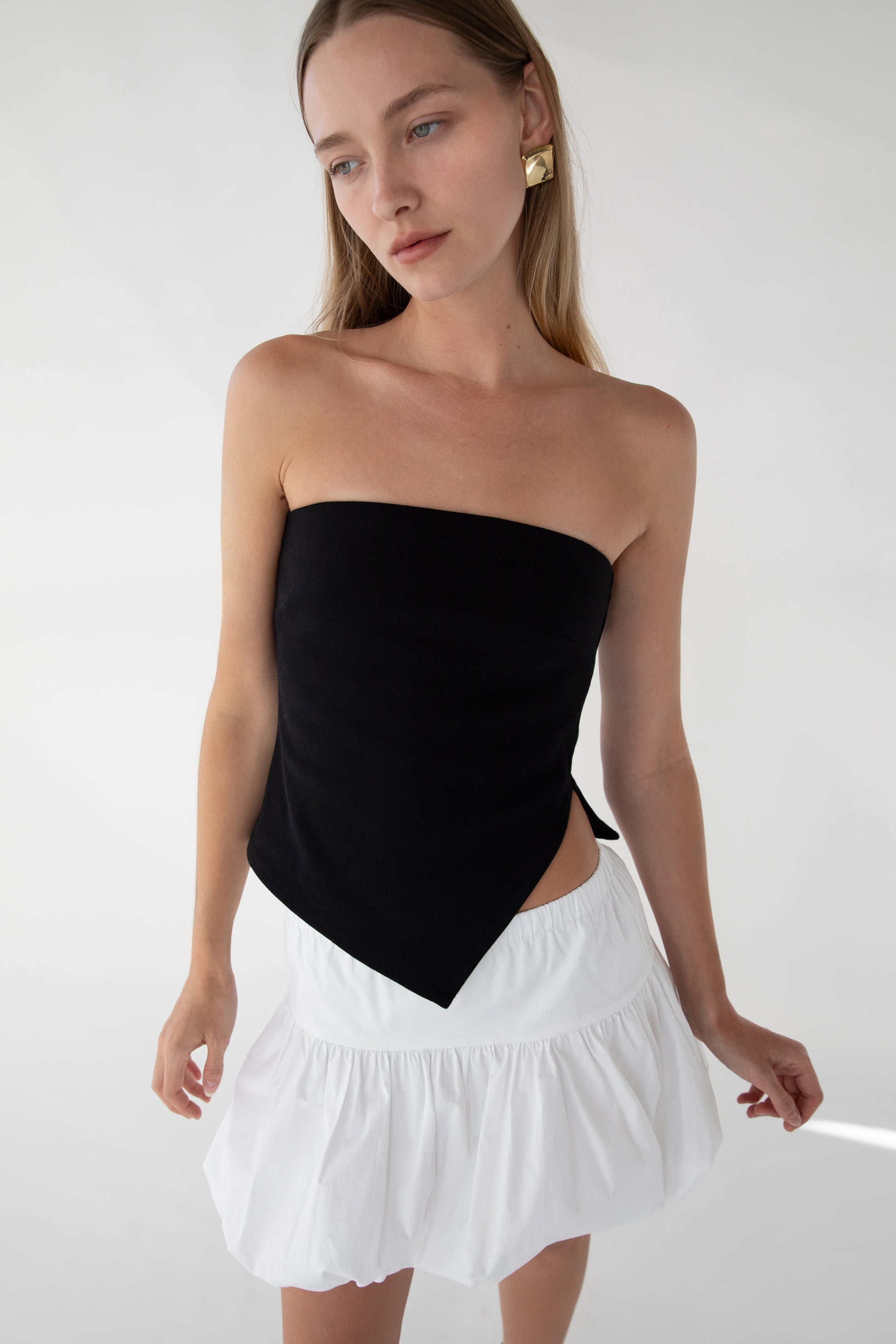 Cropped Tube Top with Side Slit | OAK + FORT – OAK + FORT USA