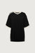 OVERSIZED CONTRAST TRIM V-NECK T-SHIRT