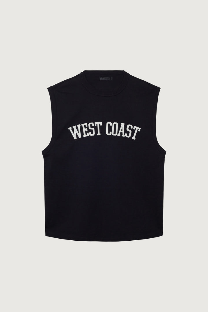WEST COAST EAST COAST MUSCLE TANK in Black East — alternate angle