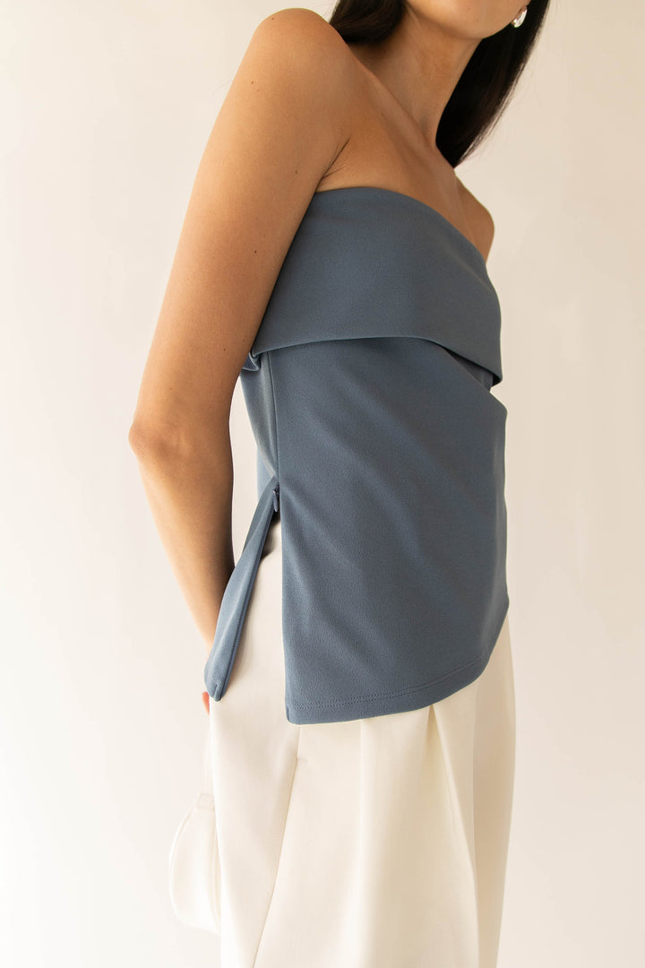 TUBE TOP WITH FOLD-OVER DETAIL