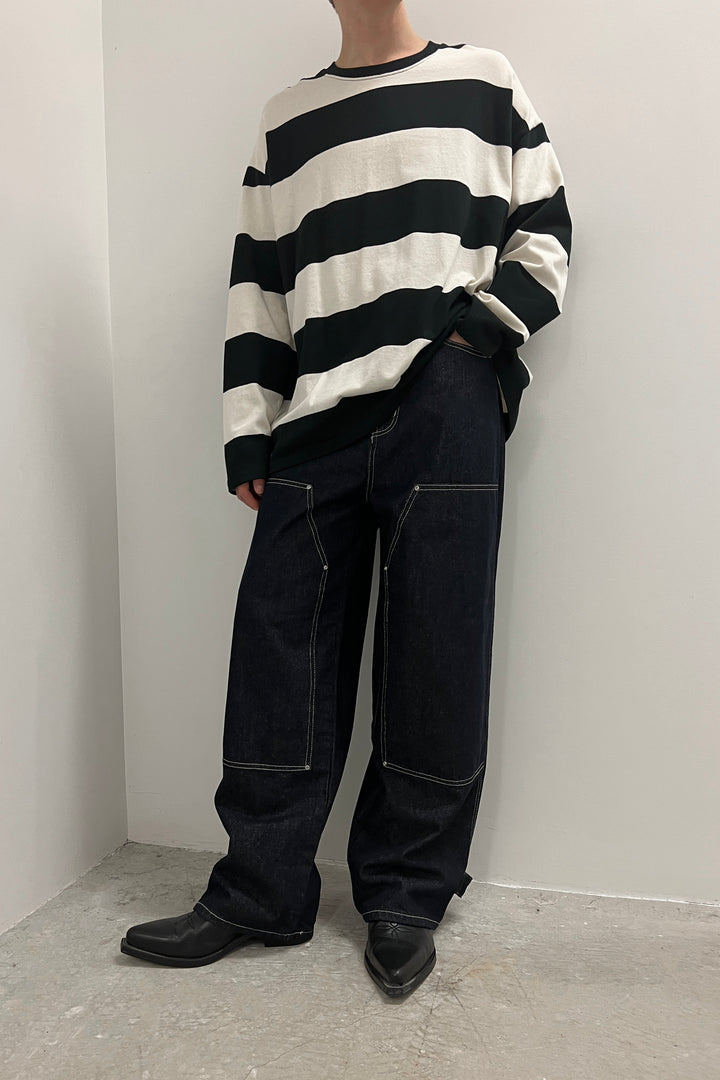 OVERSIZED STRIPED TOP in Ivory — alternate angle